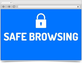 safe browsing - opened internet browser window vector image