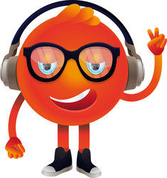 Cool Monster with Headphones Vector Image