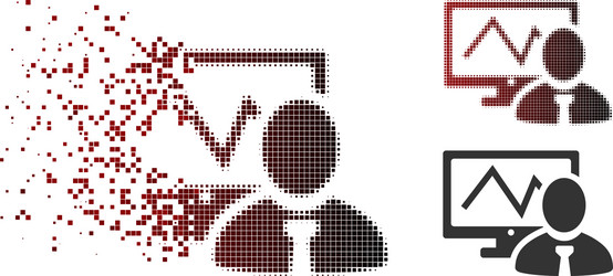 fragmented dot halftone online trader icon vector image