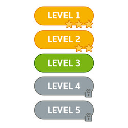 list of buttons with level numbers vector image