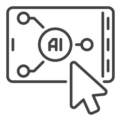 mouse cursor on smartphone with ai artificial vector image