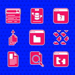 set browser files search concept with folder vector image