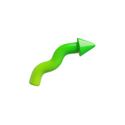 3d arrow green pointer vector image