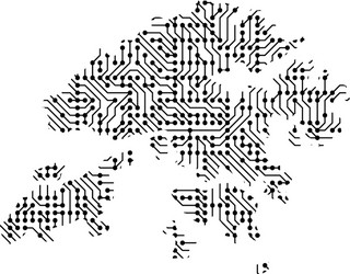 abstract schematic map of hong kong from vector image