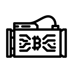 asic miner cryptocurrency mining line icon vector image