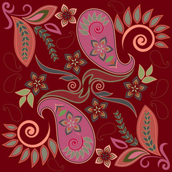 bandana paisley design- colorful print square Vector Image