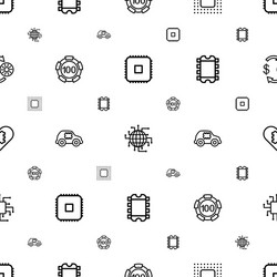 Chip icons pattern seamless white background vector