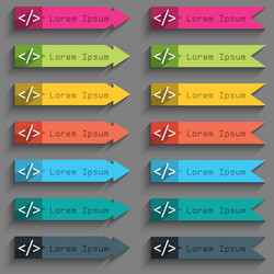 code sign icon programming language symbol set vector