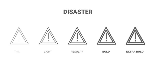 Disaster icon thin regular bold and more vector