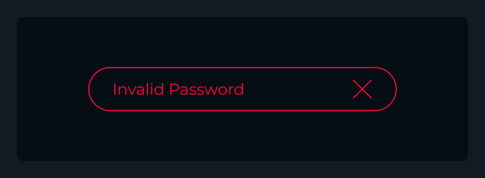 Invalid password ui element template vector