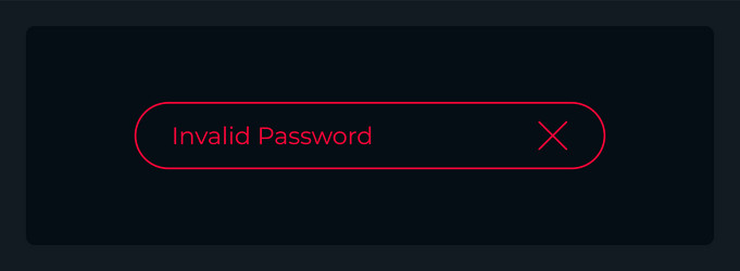 invalid password ui element template vector