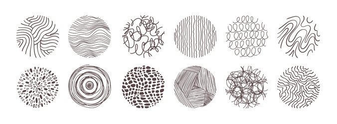 patterns ornaments textures in circles vector image