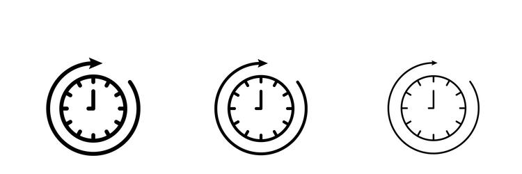 time forward icons in three different stroke lines vector image