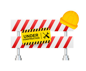 Under construction website page border stripe web vector