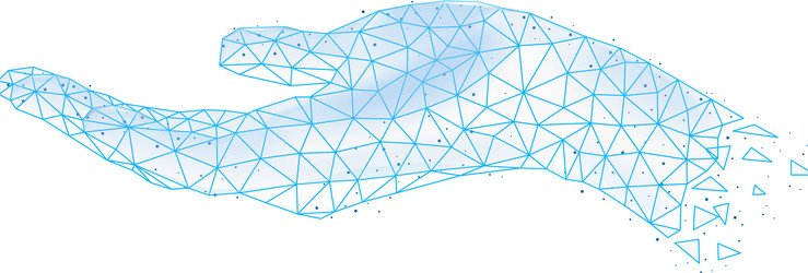 wireframe hand palm composition vector image