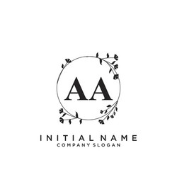 Aa initial handwriting logo with circle template Vector Image