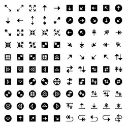 arrow icon set include left up down expand vector image