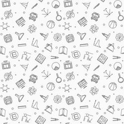 back to school seamless pattern in thin vector image