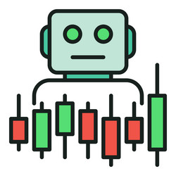 candlestick chart and trading bot automation vector image
