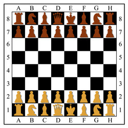 chess board with pieces vector