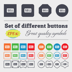 Sell contributor earnings icon sign big set vector