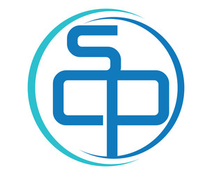 Blue scp logo design vector