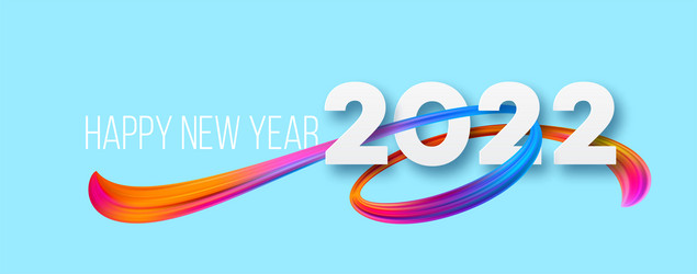 calendar header 2022 number on colorful abstract vector image