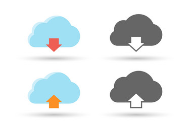 cloud download and upload data vector image