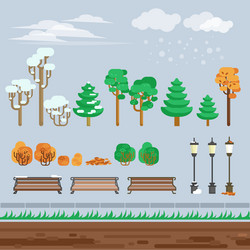 Winter park landscape Royalty Free Vector Image