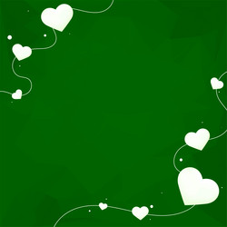 Heart string border geometric pattern green vector