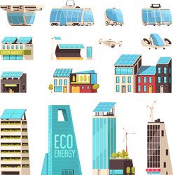 City public buildings set Royalty Free Vector Image
