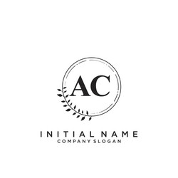 Ac initial handwriting logo design Royalty Free Vector Image