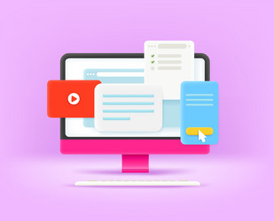 modern computer with opened browser windows vector image