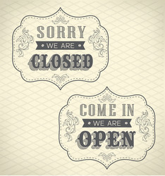 retro signs open and closed Vector Image