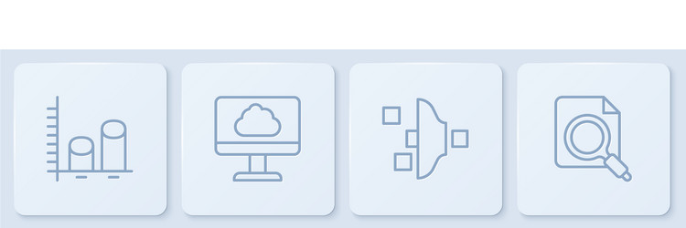 set line data analysis filter setting cloud vector image