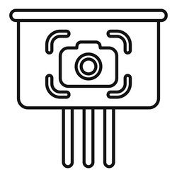 camera sensor chip focusing icon showing image vector image