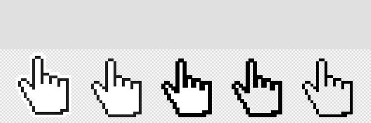 Computer mouse hand 8 bit pixel click vector