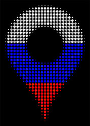 Halftone russian map pointer icon vector