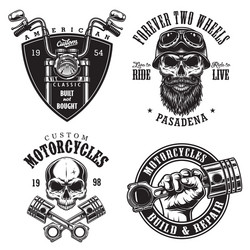 Vintage Motorcycle Badges & Emblems Vector Image