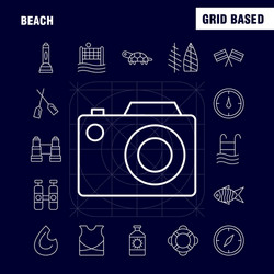 Beach line icon for web print and mobile uxui kit vector