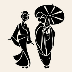 Beautiful chinese women Royalty Free Vector Image