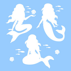Flat design mermaid silhouette Royalty Free Vector Image