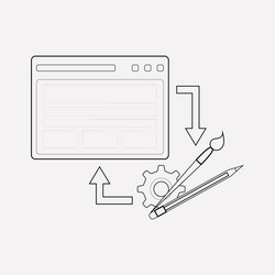 Front-end development icon line element vector