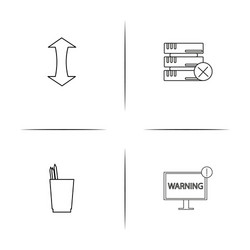 internet technologies simple linear icons set vector image