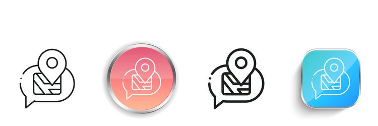 chat icon thin linear regular and button style vector image