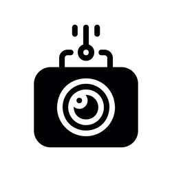 compact action camera style device with mounting vector image