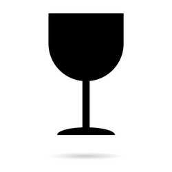Fragile flat icon with shadow isolated on white vector