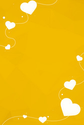 heart string yellow border frame vector