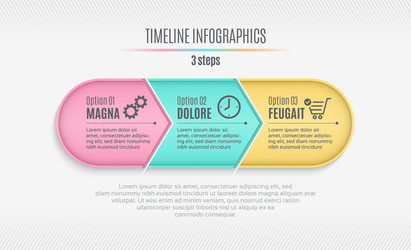 three steps infographic timeline presentation vector image
