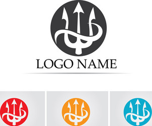 Trident Logo - Poseidon & Mythical Sea Vector Image